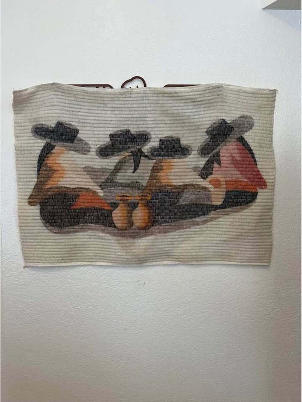 Vintage Handmade Peruvian Alpaca and Sheep Wool Wallhanging Southwestern Decor